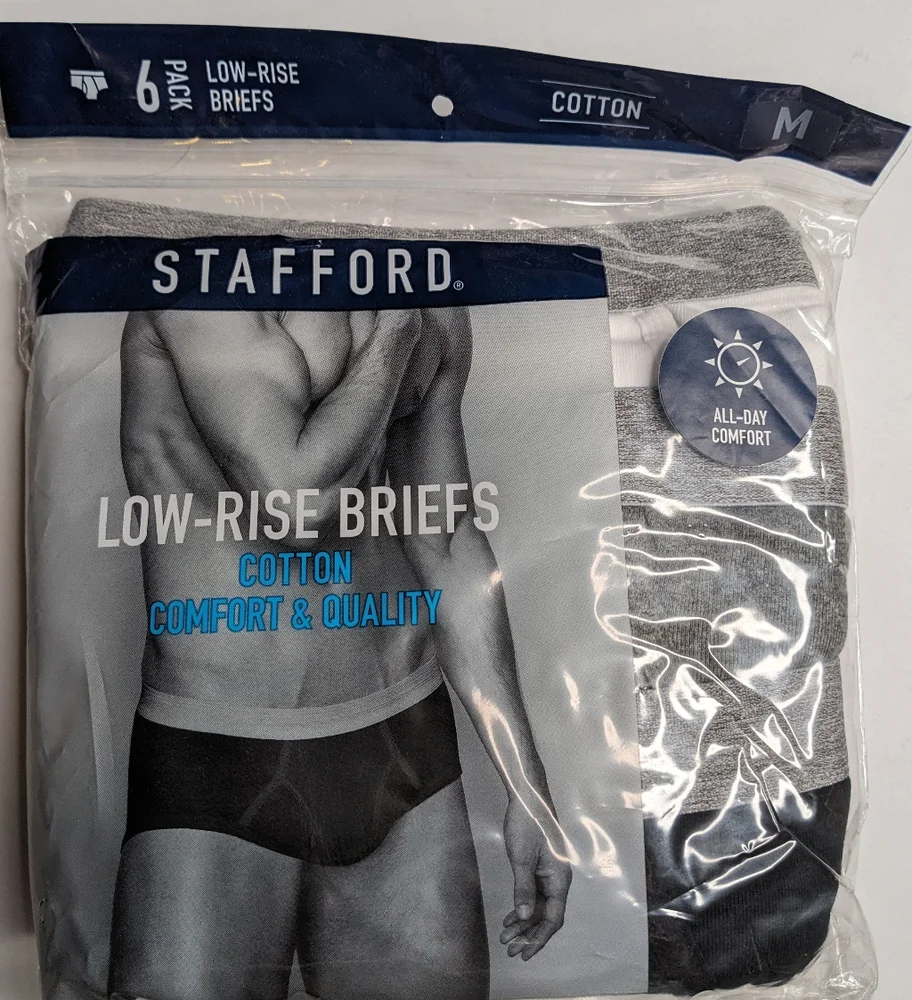 Stafford low-rise briefs 6 pack NWT Medium - Picture 2 of 3